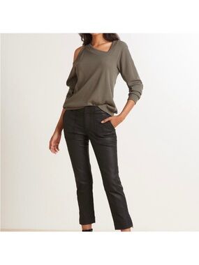 LNA Sydney Thermal One Shoulder Olive Top Size XS NWT